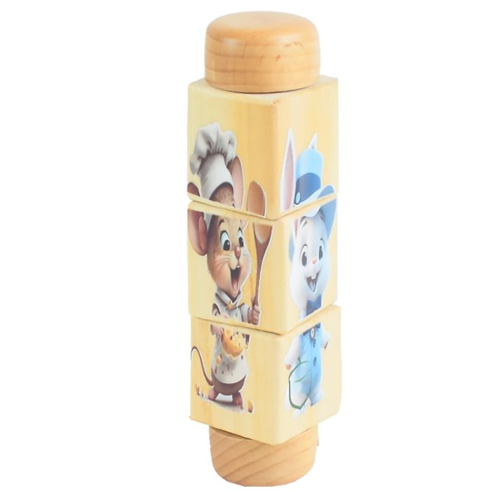 اسباببازی چوبی دارمازو مدل پازل سه تایی مدل خرگوشی