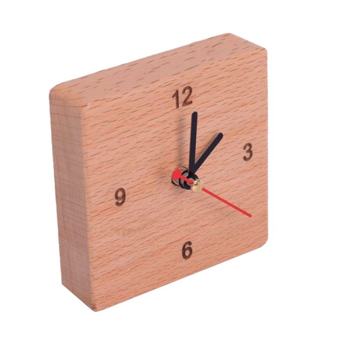 سفید2 ساعت چوبی مدل مستطیلی