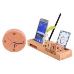 تقویم چوبی سهند به همراه ساعت دایره ای