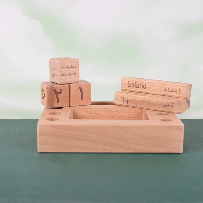 تقویم رومیزی چوبی دنا 2 تقویم چوبی مدل دنا