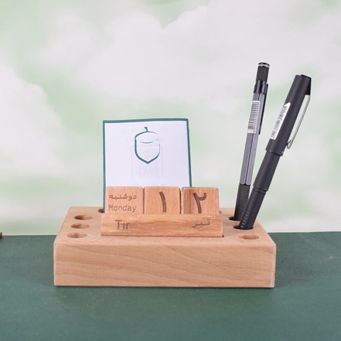 تقویم رومیزی چوبی دنا 9 تقویم چوبی مدل دنا