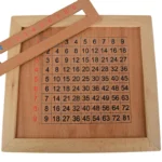 صفحه چوبی جدول ضرب انگلیسی همراه با خطکش آموزشی